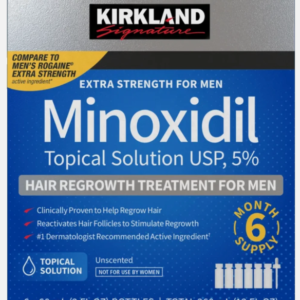 Minoxidil Kirkland 5% caja x6 con gotero aplicador, original