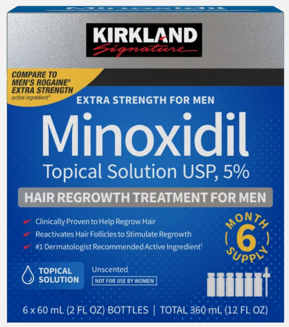 Minoxidil Kirkland caja x6 + gotero aplicador